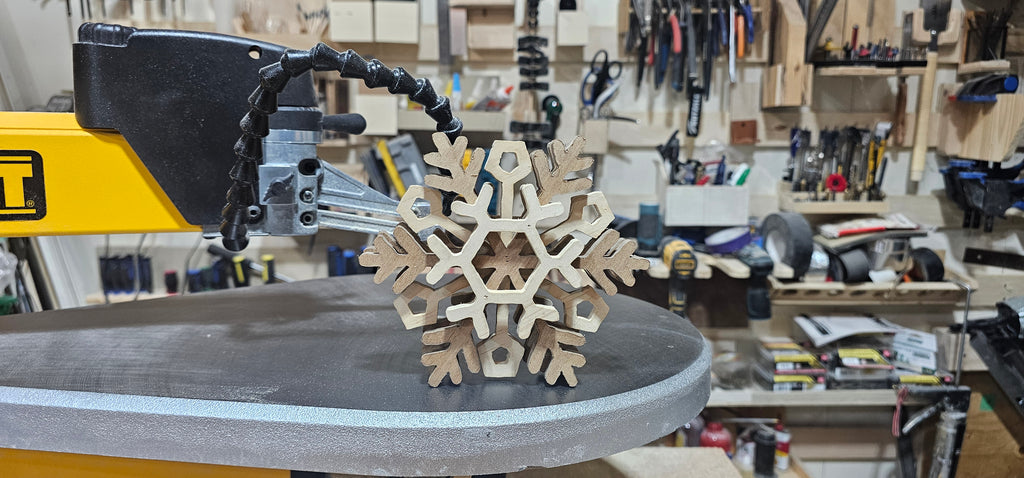Snowflake Scroll Saw Template Pack (Layered 3D Design) – Printable PDF